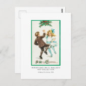 ビンテージクリスマスホリデーエレガントレトロファインアート ポストカード (正面/裏面)