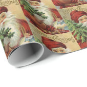 ビンテージクリスマスホリデーサンタパーティーラップ ラッピングペーパー (ロールコーナー)