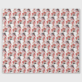 ビンテージクリスマスホリデーサンタ雪だるまタイル ラッピングペーパー (フラット)