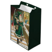 ビンテージクリスマスホリデーサンタ ミディアムペーパーバッグ (正面アングル)