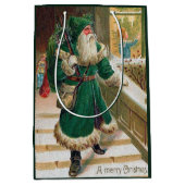 ビンテージクリスマスホリデーサンタ ミディアムペーパーバッグ (正面)