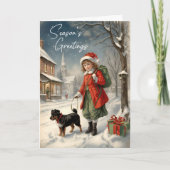 ビンテージクリスマスホリデーシーズングリーティングカード シーズンカード (正面)