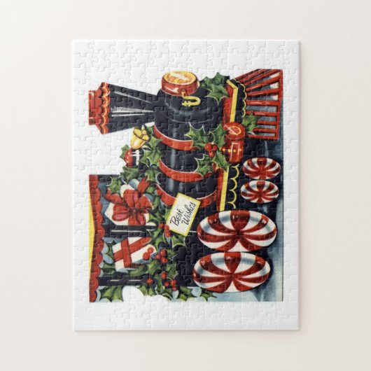 ビンテージクリスマスホリデートレイン ジグソーパズル (縦)