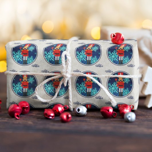 ビンテージクリスマスホリデーナツクラッカー ラッピングペーパー