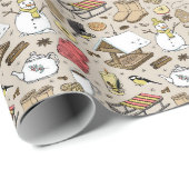 ビンテージクリスマスホリデーラッピング紙 ラッピングペーパー (ロールコーナー)