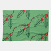 ビンテージクリスマスホリーキッチンタオルギフト キッチンタオル (横)