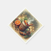 ビンテージクリスマスマルチのアップルサイダーのデコパージュ スタンダードカクテルナプキン (角)