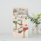 ビンテージクリスマスメイルボックスのギフト シーズンカード (スタンド正面)