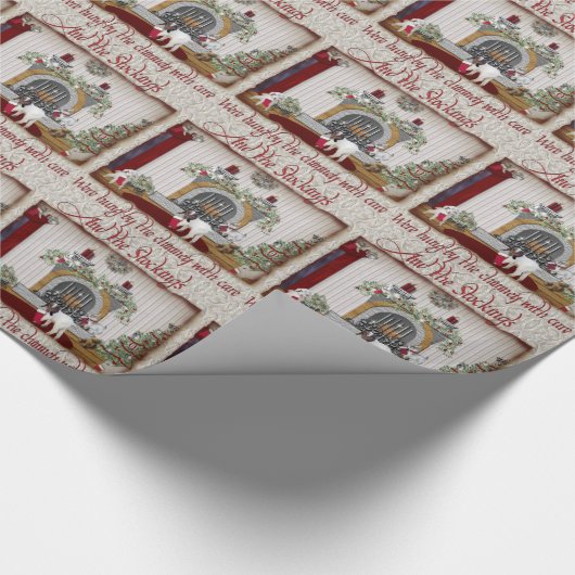 ビンテージクリスマスヤートクリスマスクリスマスラッピング紙 ラッピングペーパー (角)