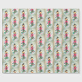 ビンテージクリスマスランプパターンパーティーラップ ラッピングペーパー (フラット)