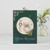 ビンテージクリスマスリス、雪の結晶 シーズンカード (スタンド正面)