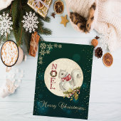 ビンテージクリスマスリス、雪の結晶 シーズンカード