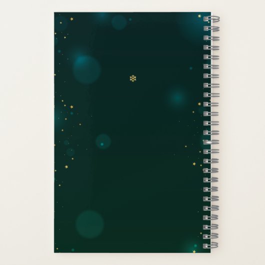 ビンテージクリスマスリス、雪の結晶 ノートブック (裏面)