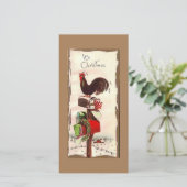 ビンテージクリスマスルースター シーズンカード (スタンド正面)