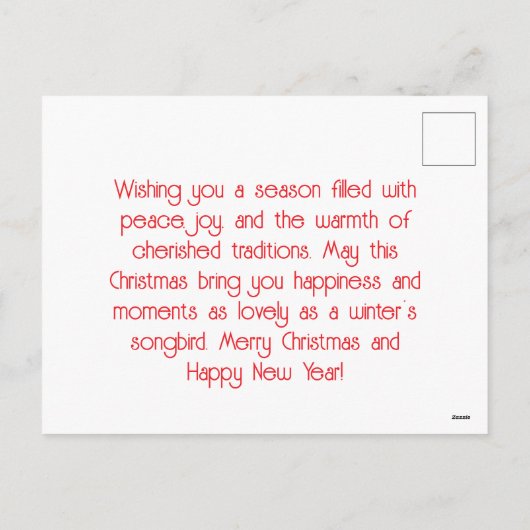 ビンテージクリスマスロビン切手 シーズンポストカード (裏面)