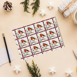 ビンテージクリスマスロビン切手 薄葉紙