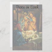 ビンテージクリスマス出生、マンガーのベビーイエス (正面/裏面)