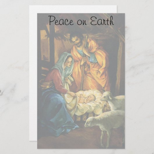 ビンテージクリスマス出生、マンガーのベビーイエス (正面/裏面)