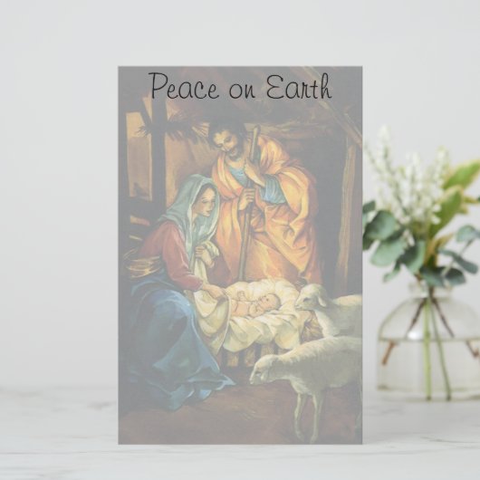 ビンテージクリスマス出生、マンガーのベビーイエス (スタンド正面)