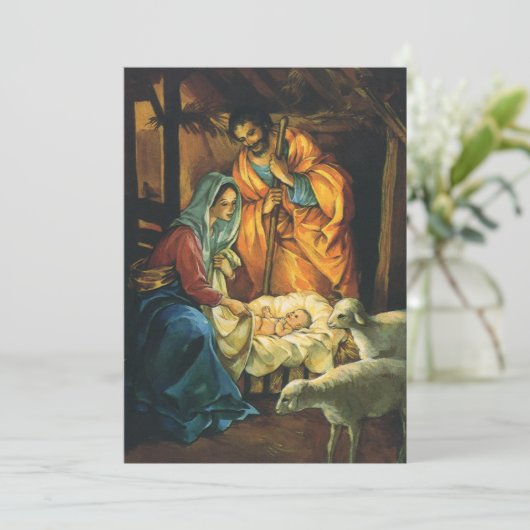 ビンテージクリスマス出生、マンガーのベビーイエス (スタンド正面)