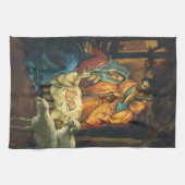 ビンテージクリスマス出生、マンガーのベビーイエス キッチンタオル (横)