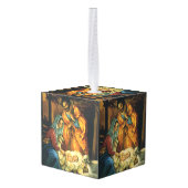 ビンテージクリスマス出生、マンガーのベビーイエス キューブオーナメント (裏面アングル)