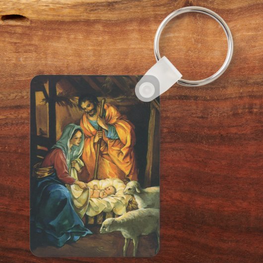 ビンテージクリスマス出生、マンガーのベビーイエス キーホルダー (裏面)