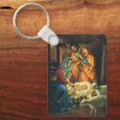 ビンテージクリスマス出生、マンガーのベビーイエス キーホルダー (正面)