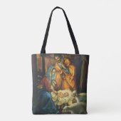 ビンテージクリスマス出生、マンガーのベビーイエス トートバッグ (裏面)