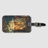 ビンテージクリスマス出生、マンガーのベビーイエス ラゲッジタグ (正面横)