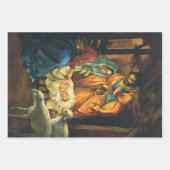 ビンテージクリスマス出生、マンガーのベビーイエス ラッピングペーパーシート (正面2)