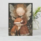 ビンテージクリスマス妖精と狐　幻想的なホリデーシーズン シーズンカード (スタンド正面)