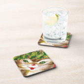 ビンテージクリスマス子猫 コースター (右側)