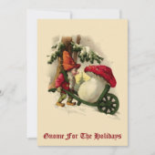 ビンテージクリスマス小妖精や小人または格言 シーズンカード (正面)