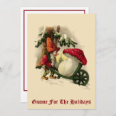 ビンテージクリスマス小妖精や小人または格言 シーズンカード (正面/裏面)