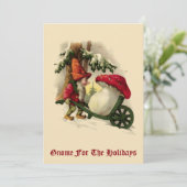 ビンテージクリスマス小妖精や小人または格言 シーズンカード (スタンド正面)