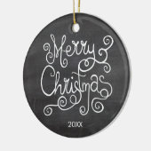 ビンテージクリスマス書道のシャルボードフォト セラミックオーナメント (左)
