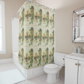 ビンテージクリスマス朝の冬の風景 シャワーカーテン (インサイチュ)