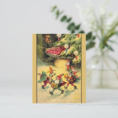 ビンテージクリスマス格言踊りのまわりにキノコ シーズンカード (スタンド正面)