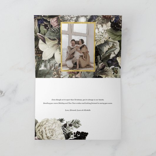 ビンテージクリスマス植物科の写真 シーズンカード (内部)