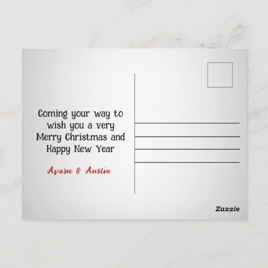 ビンテージクリスマス機関車列車はがき ポストカード (裏面)