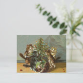 ビンテージクリスマス猫 シーズンポストカード (スタンド正面)