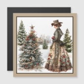 ビンテージクリスマス磁気カード (正面/裏面)