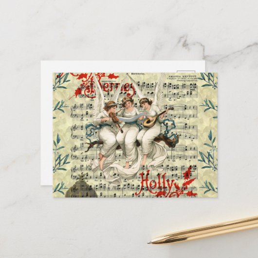 ビンテージクリスマス葉書 ポストカード (正面/裏面インサイチュ)