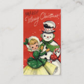 ビンテージクリスマス雪だるまの情報追加 名刺 (正面)