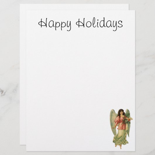 ビンテージクリスマス、アンティークビクトリアン天使 (正面/裏面)