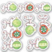 ビンテージクリスマス　オーナメントにホホホ シール (正面)