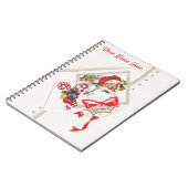 ビンテージクリスマス、キャンディーケーンのサンタクロース ノートブック (左側)