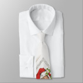 ビンテージクリスマス、キャンディーケーンを持つサンタクロース ネクタイ (タイ)