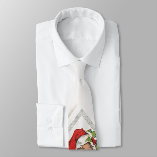 ビンテージクリスマス、キャンディーケーンを持つサンタクロース ネクタイ (タイ)